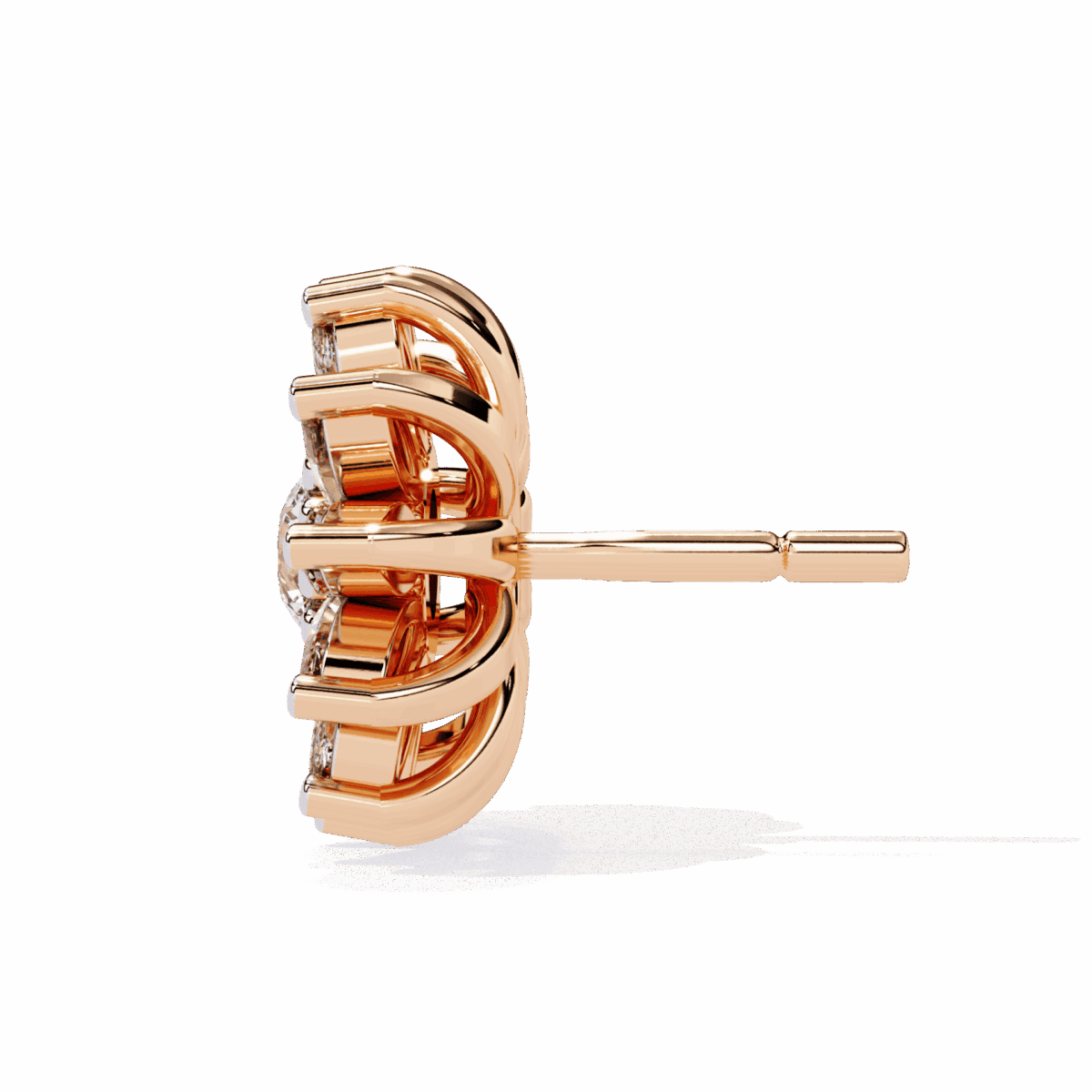 1.25 Carat Marquise and Round Diamond Stud Earrings  Image 8