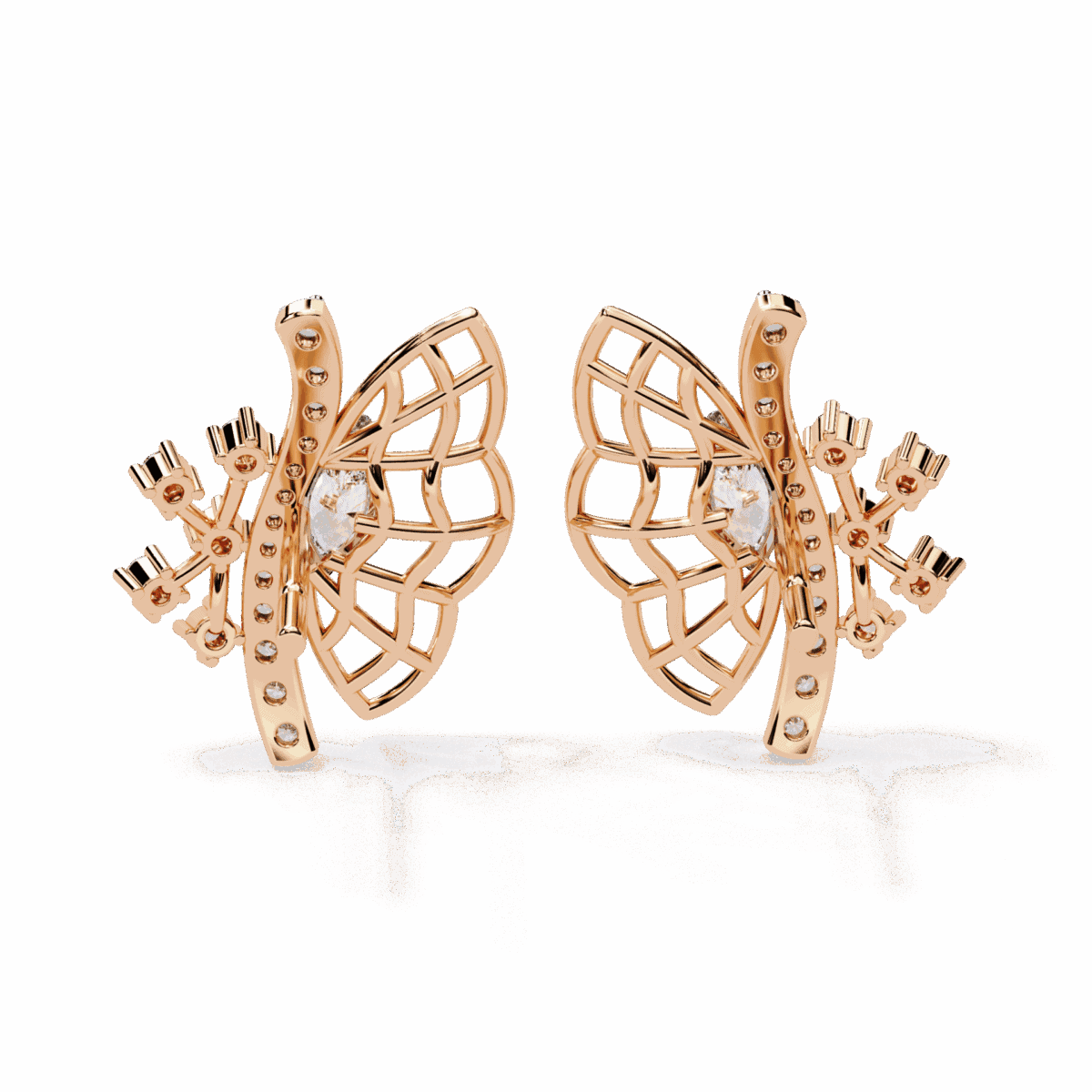 0.4 Carat Marquise and Round Diamond Cluster Stud Earrings  Image 10