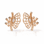 0.4 Carat Marquise and Round Diamond Cluster Stud Earrings - Image 10