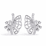 0.4 Carat Marquise and Round Diamond Cluster Stud Earrings