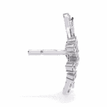 0.4 Carat Marquise and Round Diamond Cluster Stud Earrings - Image 2