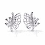 0.4 Carat Marquise and Round Diamond Cluster Stud Earrings - Image 3