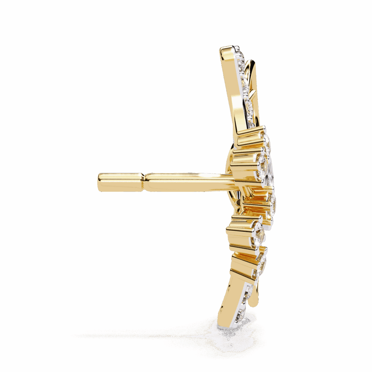 0.4 Carat Marquise and Round Diamond Cluster Stud Earrings  Image 6