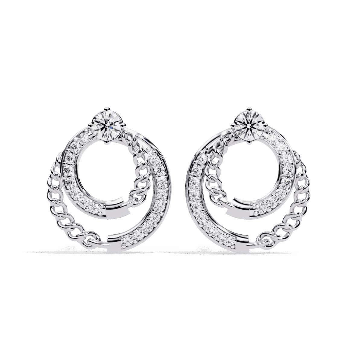 ER14081P11 0.5 Carat Round Trio Diamond Stud Earrings Image 1