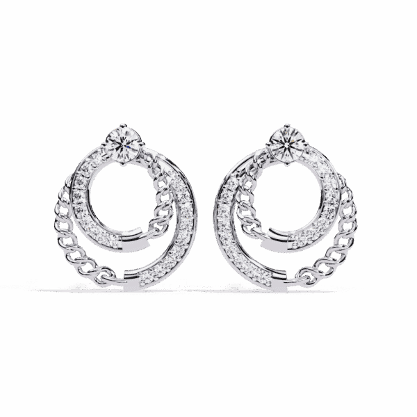 0.5 Carat Round Trio Diamond Stud Earrings