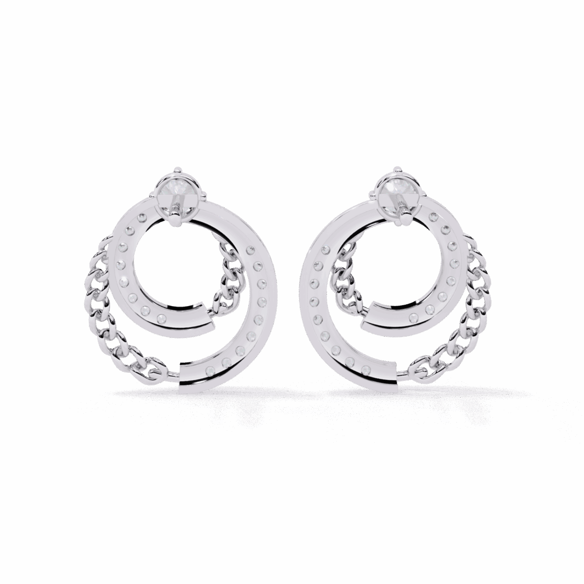 0.5 Carat Round Trio Diamond Stud Earrings  Image 3