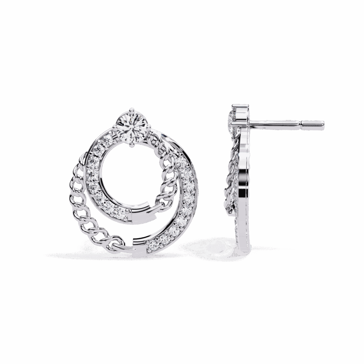 0.5 Carat Round Trio Diamond Stud Earrings  Image 4