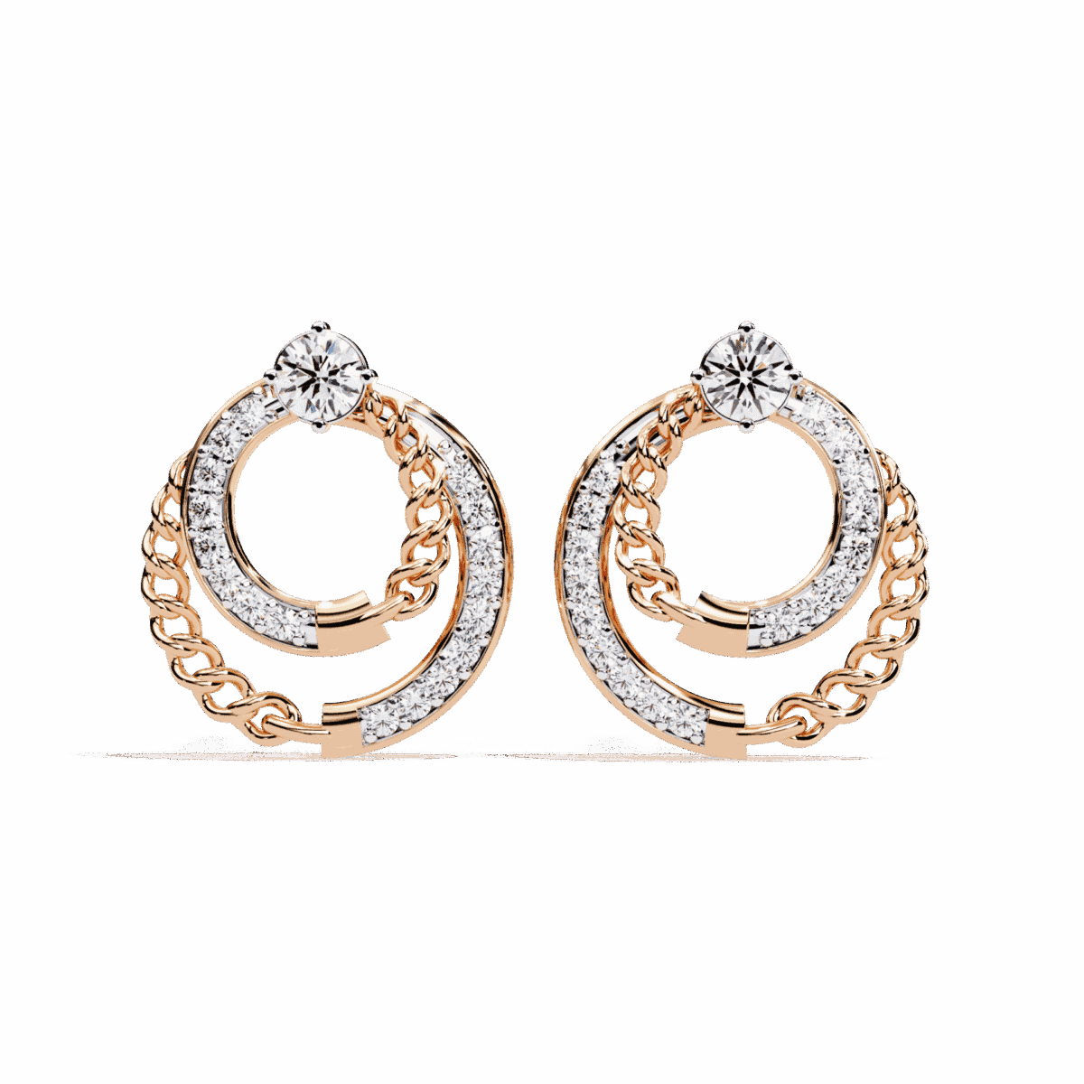 0.5 Carat Round Trio Diamond Stud Earrings  Image 9