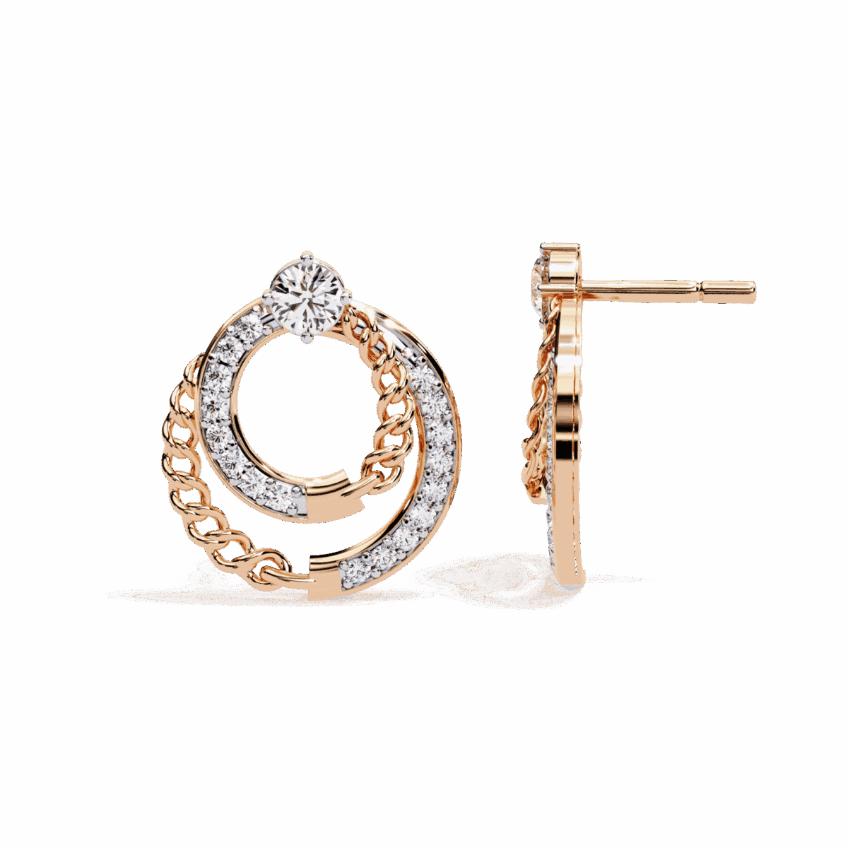 0.5 Carat Round Trio Diamond Stud Earrings  Image 11