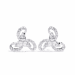 1.5 Carat Pear and Round Diamond Stud Earrings