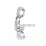 1.5 Carat Pear and Round Diamond Stud Earrings - Image 2