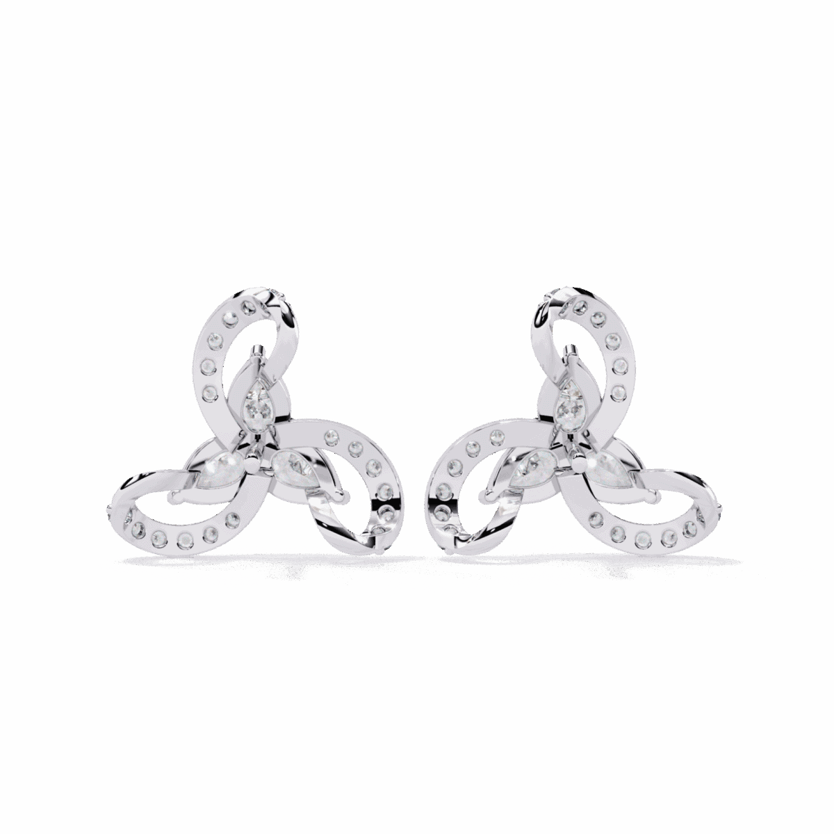 1.5 Carat Pear and Round Diamond Stud Earrings  Image 3