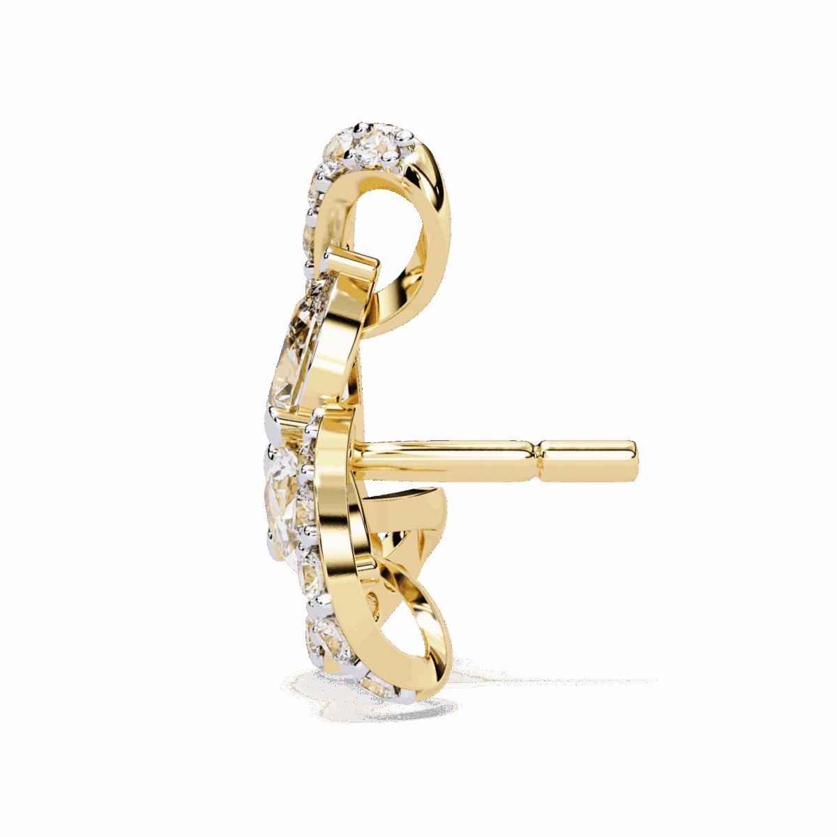 1.5 Carat Pear and Round Diamond Stud Earrings  Image 6