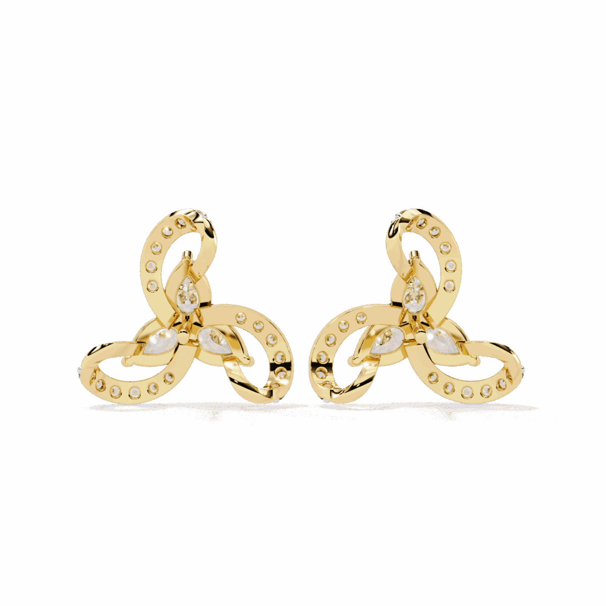 1.5 Carat Pear and Round Diamond Stud Earrings  Image 7