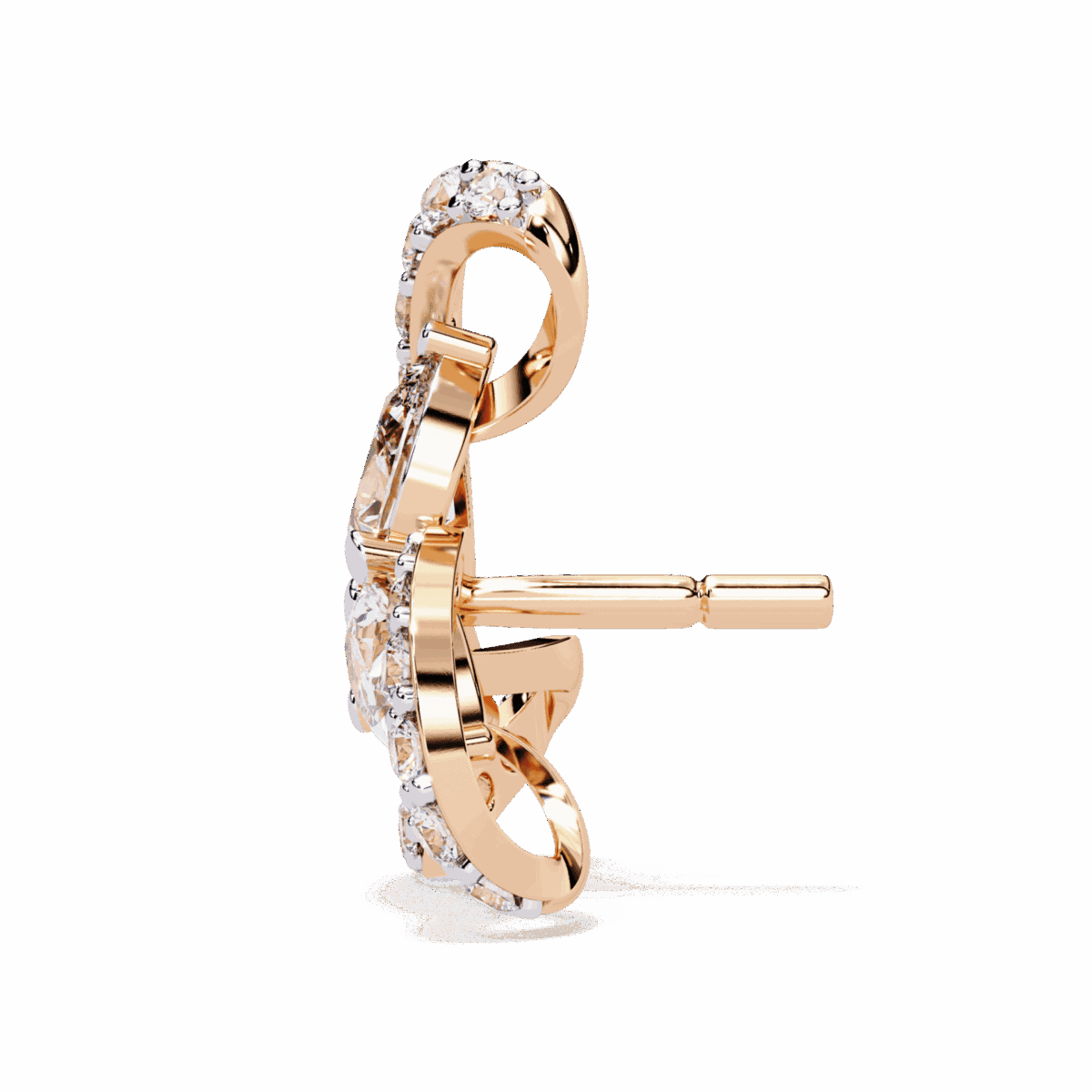 1.5 Carat Pear and Round Diamond Stud Earrings  Image 10