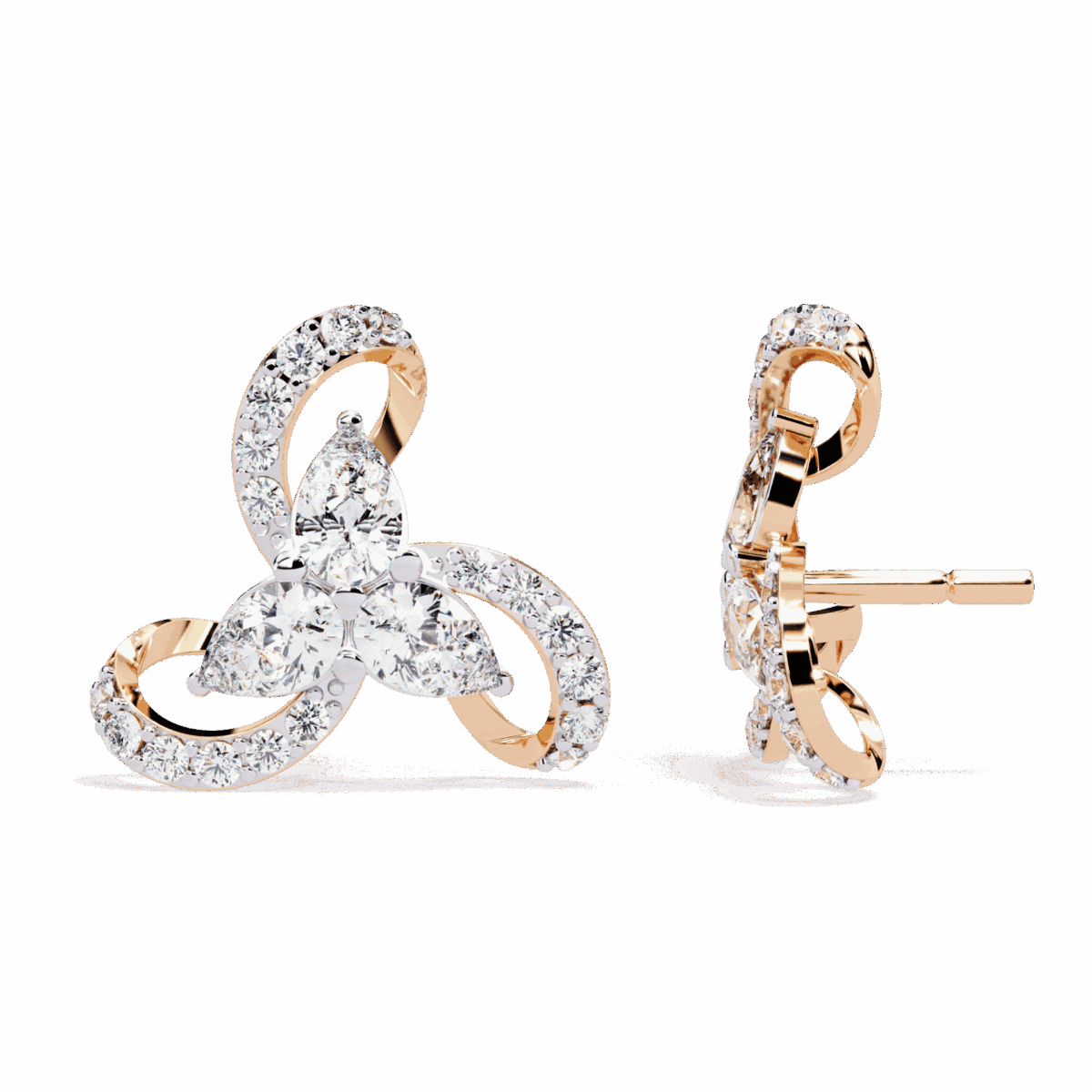 1.5 Carat Pear and Round Diamond Stud Earrings  Image 12