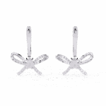 1.25 Carat Ribbon Emerald & Round Diamond Dangle Earrings - Image 3