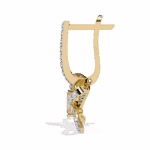 1.25 Carat Ribbon Emerald & Round Diamond Dangle Earrings - Image 6