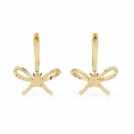 1.25 Carat Ribbon Emerald & Round Diamond Dangle Earrings - Image 7