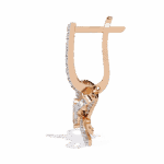 1.25 Carat Ribbon Emerald & Round Diamond Dangle Earrings - Image 10