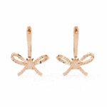 1.25 Carat Ribbon Emerald & Round Diamond Dangle Earrings - Image 11