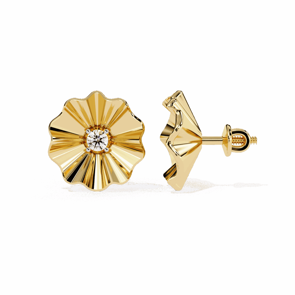 0.06 Carat Refined Round Solitaire Diamond Earrings  Image 9