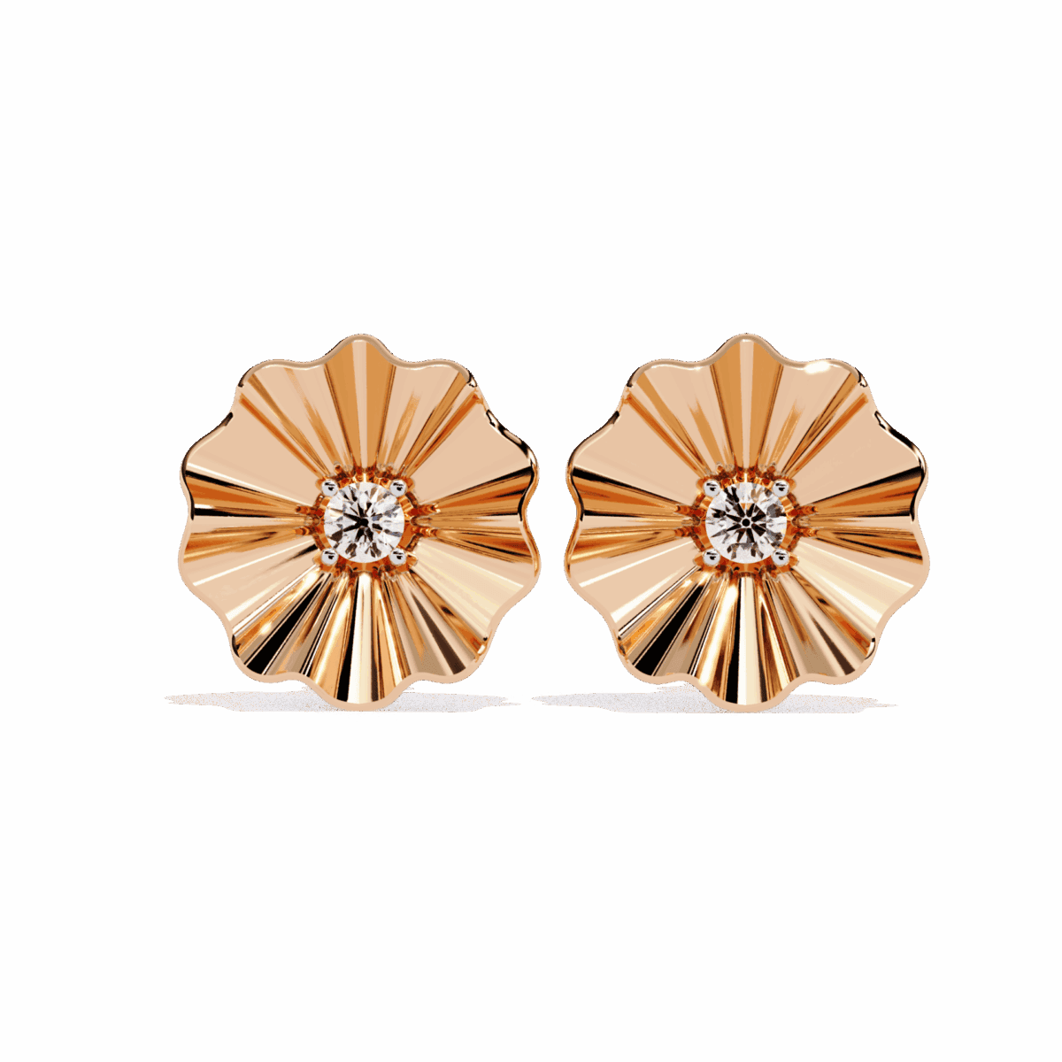 0.06 Carat Refined Round Solitaire Diamond Earrings  Image 10