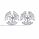 0.5 Carat Round Diamond Cluster Stud Earrings - Image 3