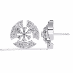 0.5 Carat Round Diamond Cluster Stud Earrings - Image 4