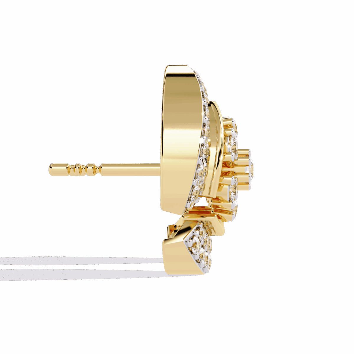 0.5 Carat Round Diamond Cluster Stud Earrings  Image 6