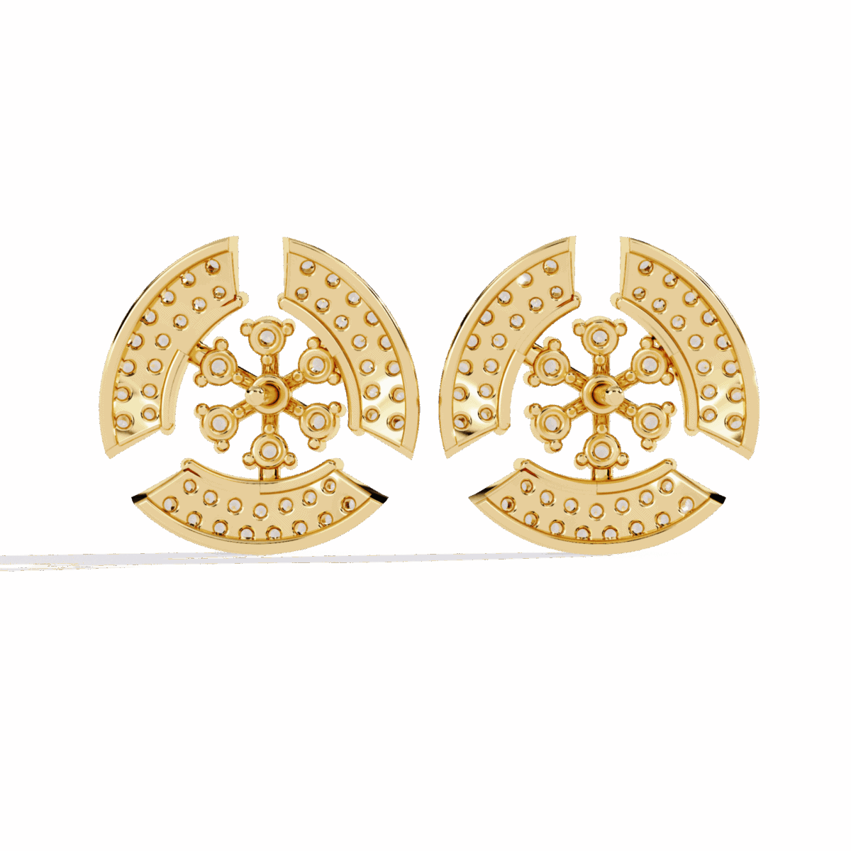 0.5 Carat Round Diamond Cluster Stud Earrings  Image 7