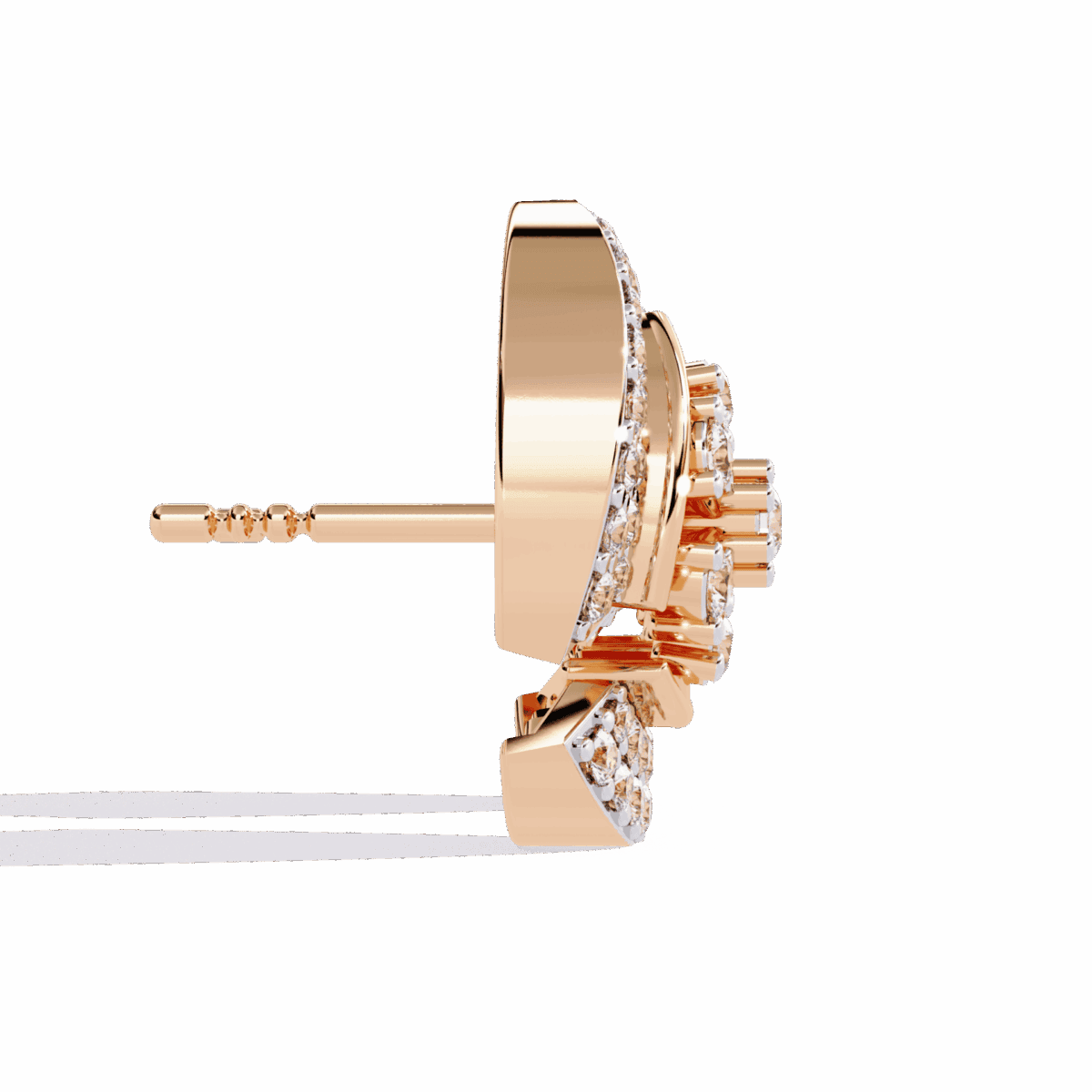 0.5 Carat Round Diamond Cluster Stud Earrings  Image 10