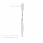 0.7 Carat Geometric Princess & Baguette Diamond Dangle Earrings - Image 2