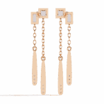 0.7 Carat Geometric Princess & Baguette Diamond Dangle Earrings - Image 11