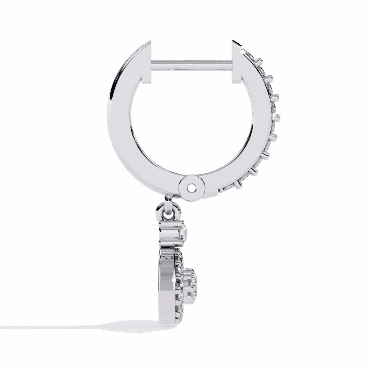 0.5 Carat Marquise Halo Diamond Drop Earrings  Image 2