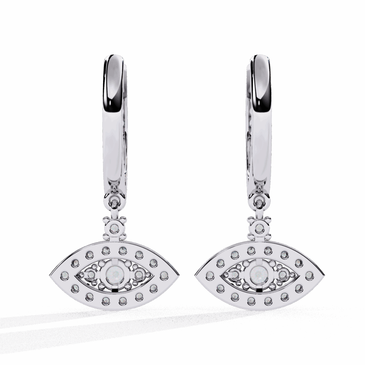 0.5 Carat Marquise Halo Diamond Drop Earrings  Image 3