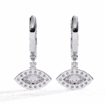 0.5 Carat Marquise Halo Diamond Drop Earrings - Image 3