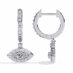 0.5 Carat Marquise Halo Diamond Drop Earrings - Image 4