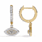 0.5 Carat Marquise Halo Diamond Drop Earrings - Image 8