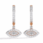 0.5 Carat Marquise Halo Diamond Drop Earrings - Image 9