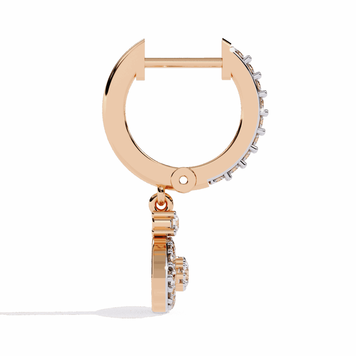 0.5 Carat Marquise Halo Diamond Drop Earrings  Image 10