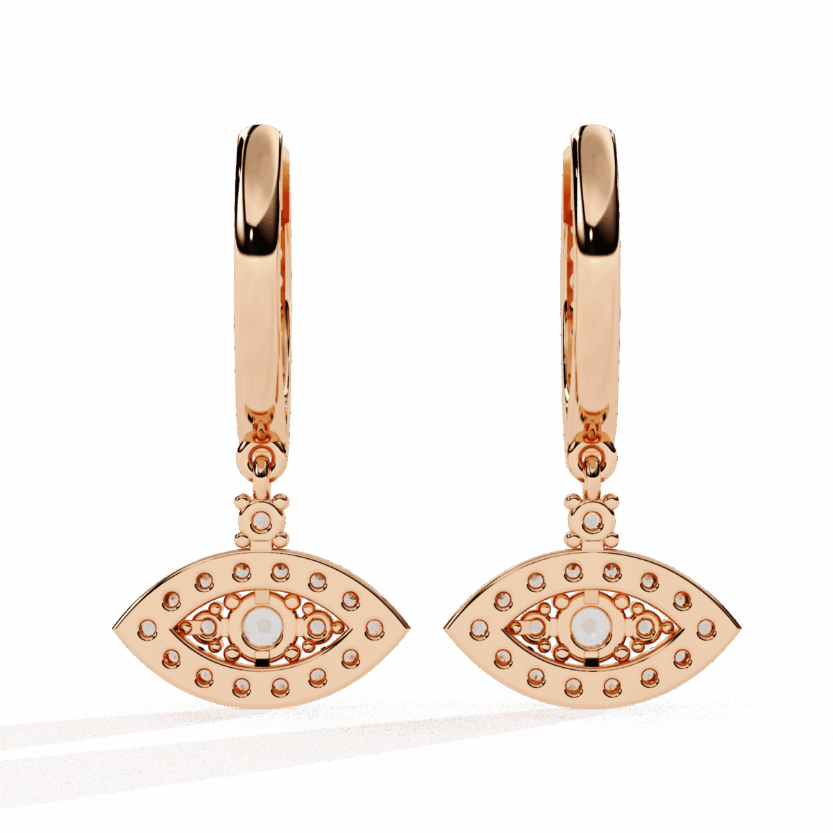 0.5 Carat Marquise Halo Diamond Drop Earrings  Image 11