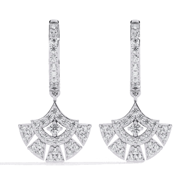 0.5 Carat Radiant Fan Diamond Dangle Earrings