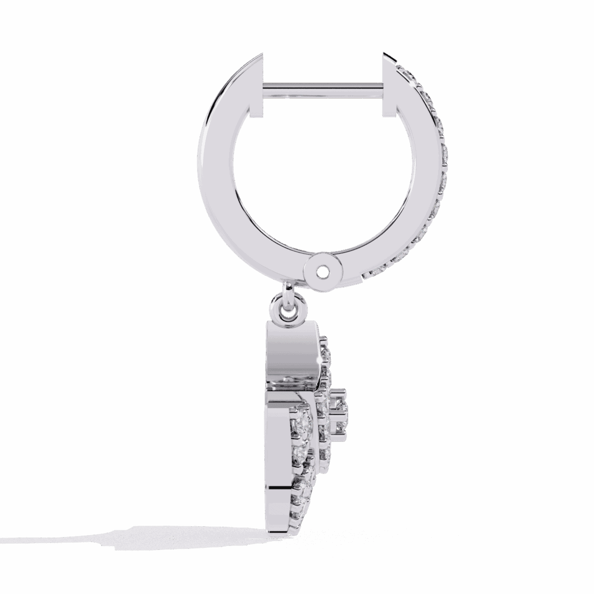 0.5 Carat Radiant Fan Diamond Dangle Earrings  Image 2