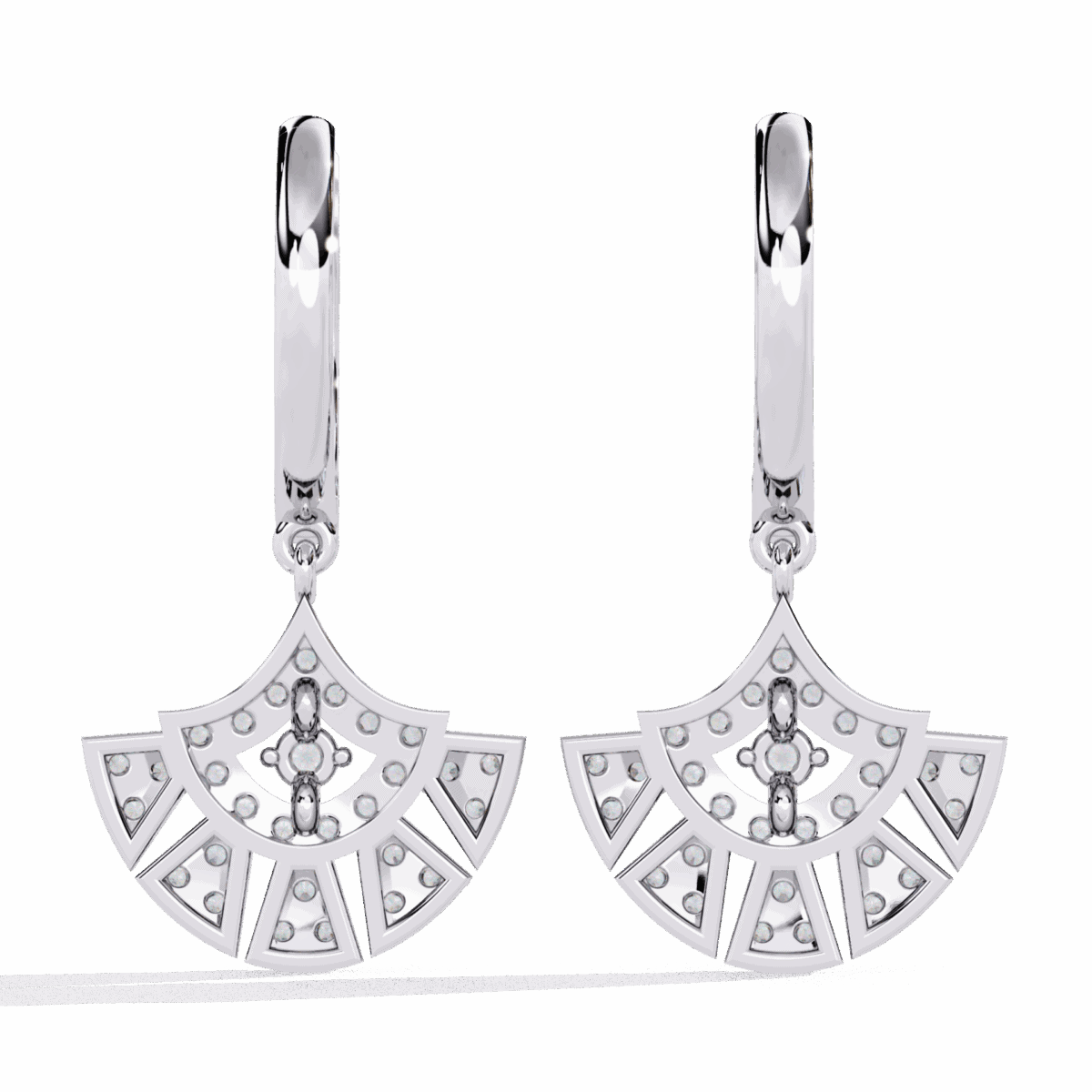 0.5 Carat Radiant Fan Diamond Dangle Earrings  Image 3