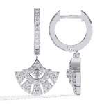 0.5 Carat Radiant Fan Diamond Dangle Earrings - Image 4