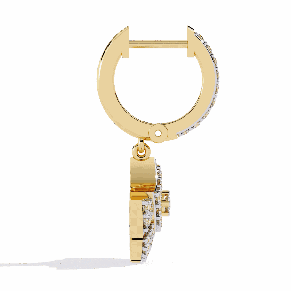 0.5 Carat Radiant Fan Diamond Dangle Earrings  Image 6