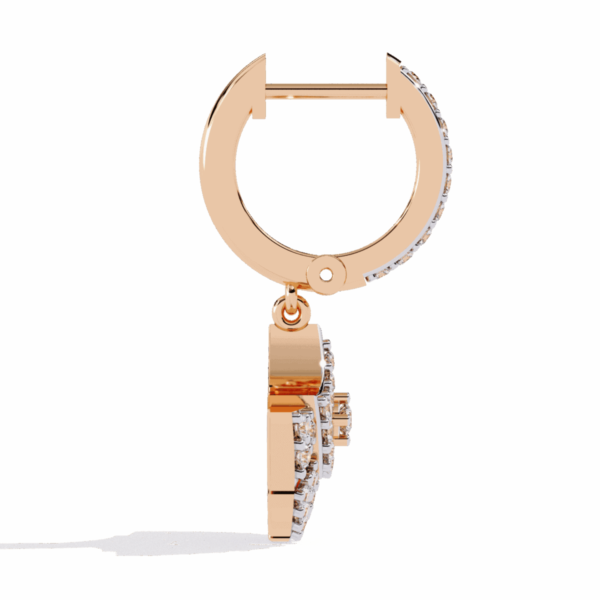 0.5 Carat Radiant Fan Diamond Dangle Earrings  Image 10