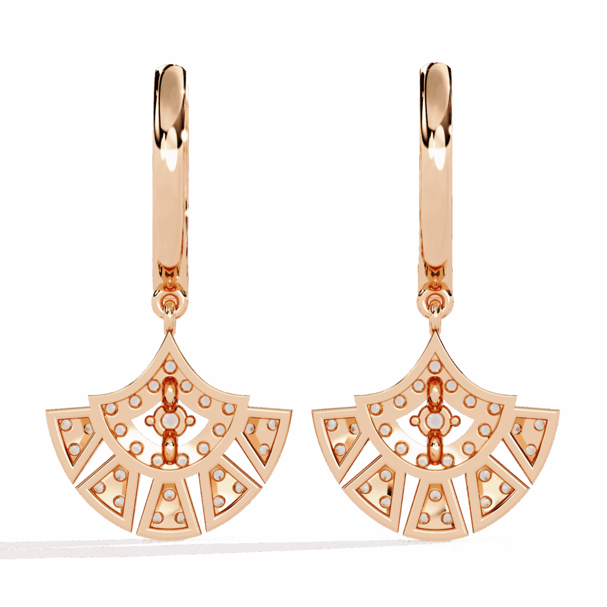 0.5 Carat Radiant Fan Diamond Dangle Earrings  Image 11