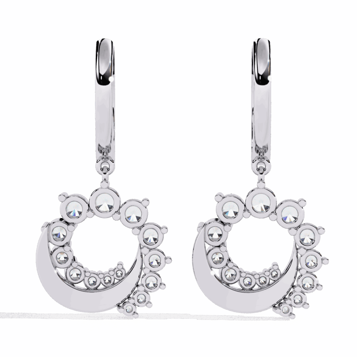 1 Carat Twilight Spiral Diamond Dangle Earrings  Image 3